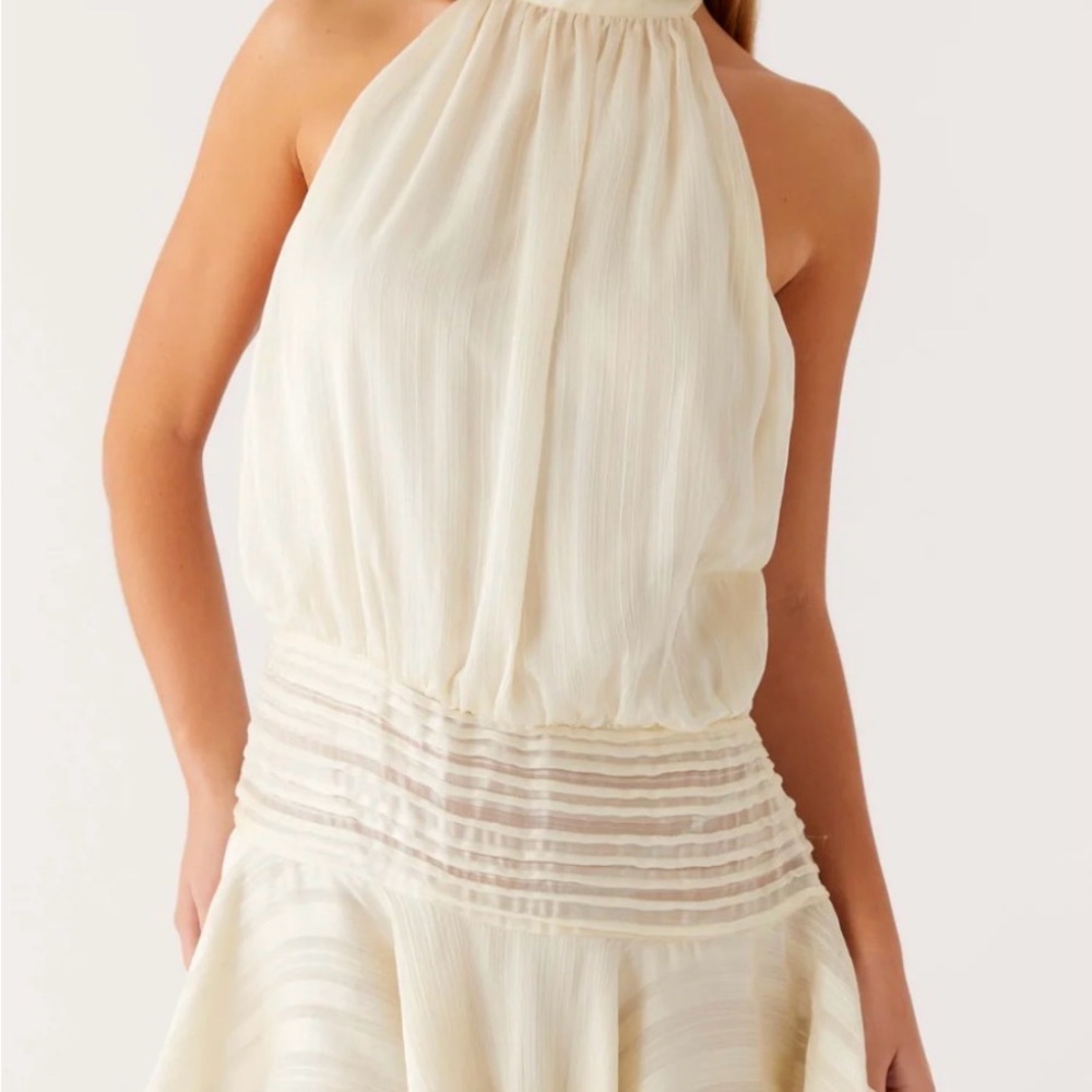 Peppermayo Willow Chiffon Mini Dress in Ivory NEW WITH TAGS NEVER WORN size M 6
